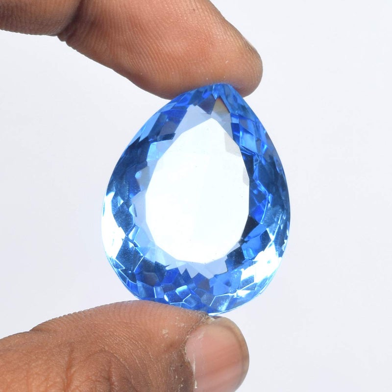 GEMHUB Gemstone Beads Blue Topaz 50.00 Carats. Perfect Pear Cut Loose Gemstone Jewelry Making For Women And Men - Image 3